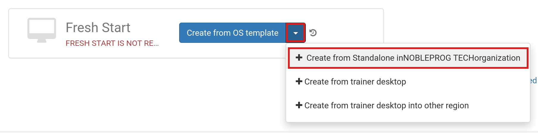 Crear desde Standalone