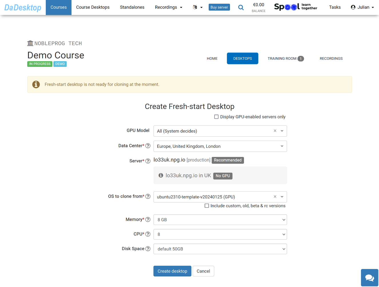 Crear desde plantilla de SO